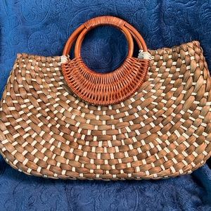Brown woven purse